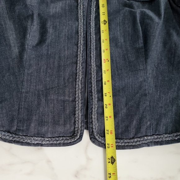 Christopher & Banks Women's XL Open Front Denim Blazer Jacket XL Business Casual - Picture 14 of 16